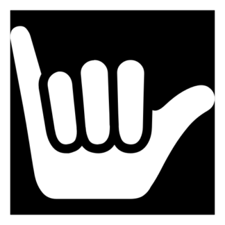 Shaka Sign (Hang Loose) Decal (White)
